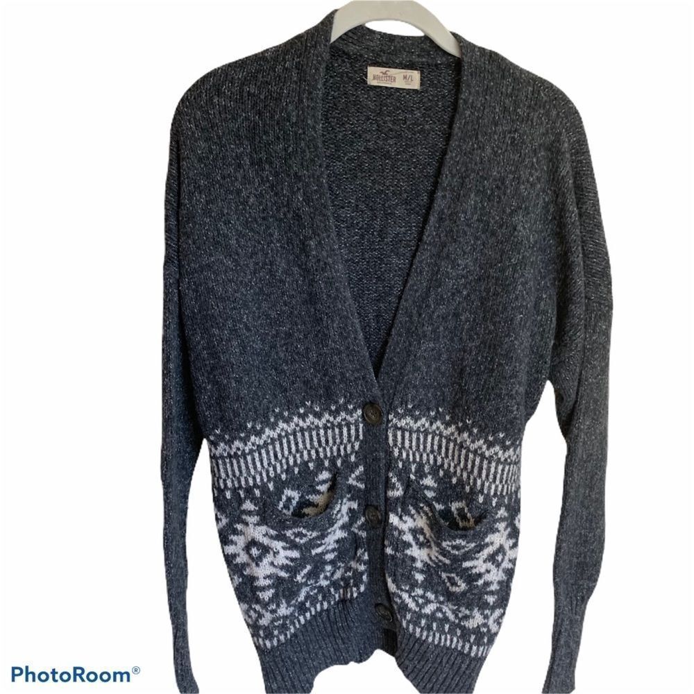 Hollister Cozy Grandfather‎ Style Sweater Cardigan Eclectic Grandpa Size M/L